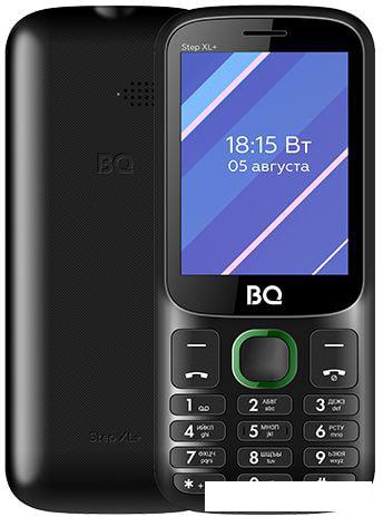 Мобильный телефон BQ-Mobile BQ-2820 Step XL+ (черный/зеленый) - фото