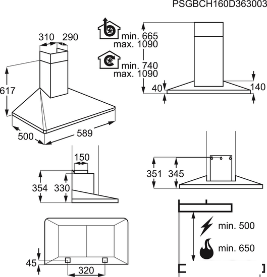 Кухонная вытяжка Electrolux EFF60560OX - фото