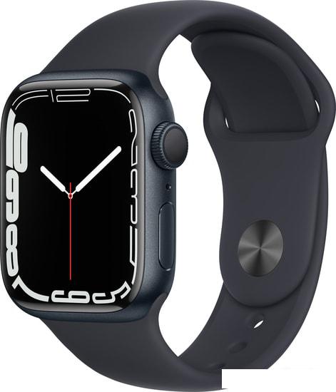 Умные часы Apple Watch Series 7 41 мм (темная ночь/темная ночь спортивный) - фото