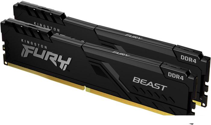 Оперативная память Kingston FURY Beast 2x4GB DDR4 PC4-25600 KF432C16BBK2/8 - фото