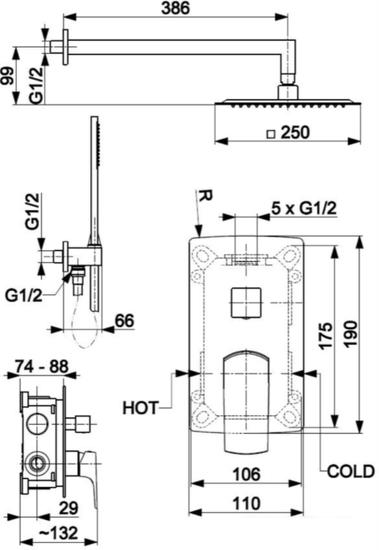 Душевая система Armatura Mokait 5539-511-81 - фото