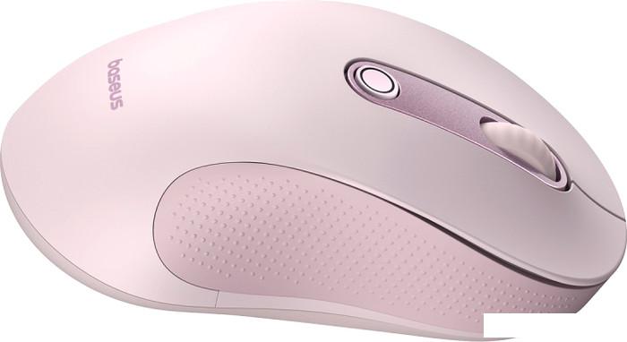 Мышь Baseus F02 Ergonomic Wireless Mouse (розовый, без батарейки в комплекте) - фото