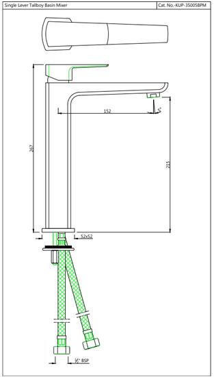 Смеситель Jaquar Kubix Prime KUP-CHR-35005BPM - фото