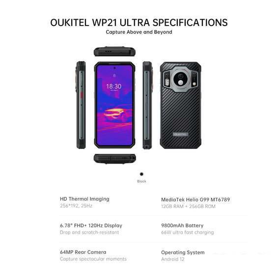 Смартфон Oukitel WP21 Ultra (черный) - фото