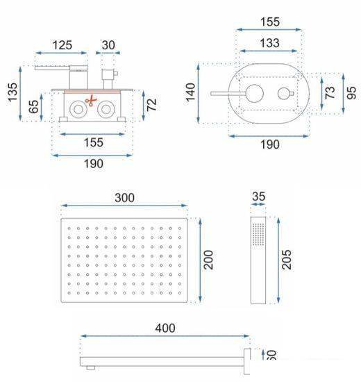 Душевая система  Rea Oval P8466 - фото