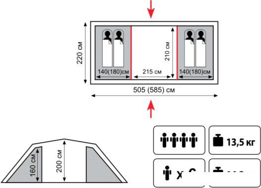 Палатка TRAMP Brest 6 v2 - фото