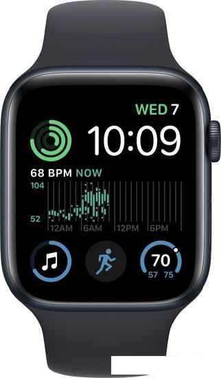 Умные часы Apple Watch SE 2 40 мм (алюминиевый корпус, полуночный/полуночный, спортивный силиконовый ремешок) - фото
