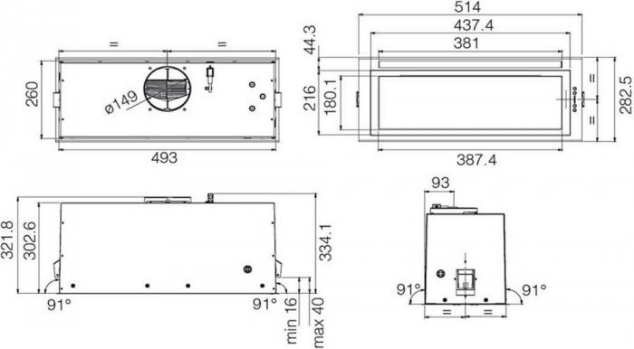 Кухонная вытяжка Elica Lane Sensor BL MAT/A/52 PRF0188472 - фото