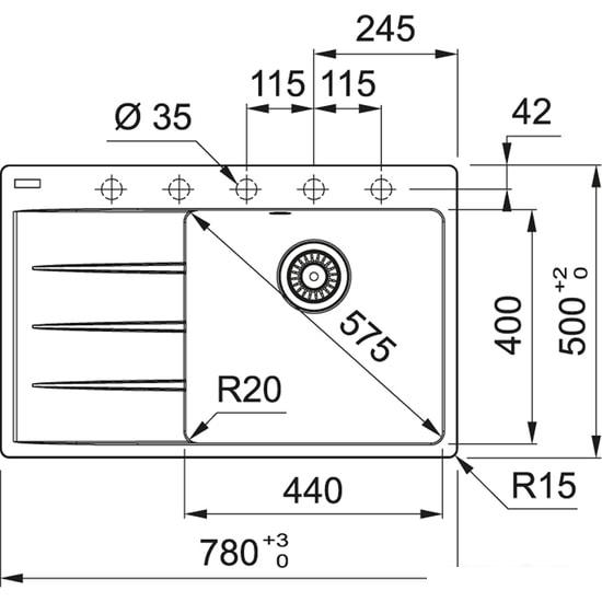 Кухонная мойка Franke Centro CNG 611/211-78 TL Fragranite 114.0639.725 (белый) - фото