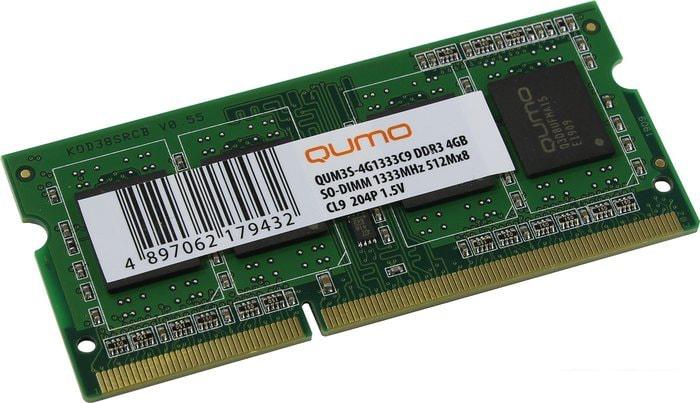Оперативная память QUMO 8GB DDR3 SODIMM PC3-12800 QUM3S-8G1600C11R - фото