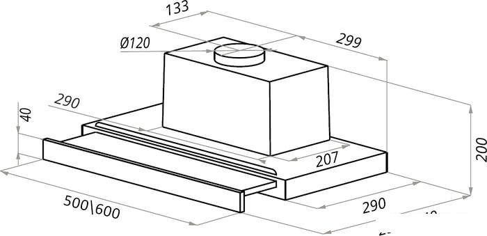 Кухонная вытяжка Ciarko Turbo 60 GBK sensor - фото