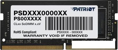 Оперативная память Patriot 8GB DDR4 SODIMM PC4-21300 PSD48G266682S - фото