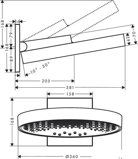 Верхний душ Hansgrohe Rainfinity 360 26234140 - фото