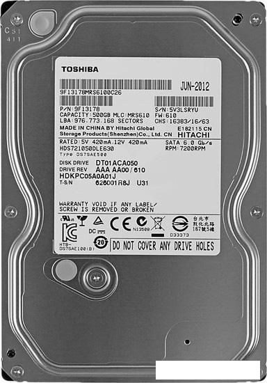 Жесткий диск Toshiba DT01ACA 500GB (DT01ACA050) - фото