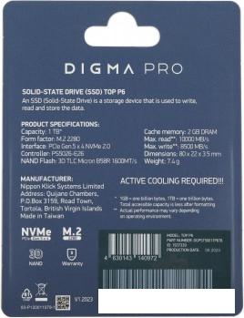 SSD Digma Pro Top P6 1TB DGPST5001TP6T6 - фото