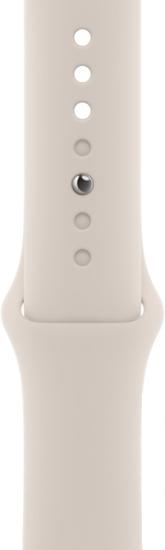 Умные часы Apple Watch Series 8 45 мм (алюминиевый корпус, звездный свет/звездный свет, спортивный силиконовый ремешок M/L) - фото