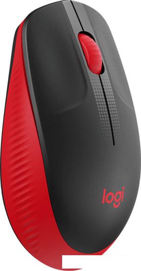 Мышь Logitech M190 (черный/красный) - фото