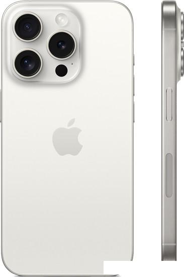 Смартфон Apple iPhone 15 Pro Dual SIM 256GB (белый титан) - фото