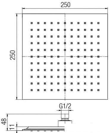 Верхний душ Valvex Carre Black 2445980 - фото