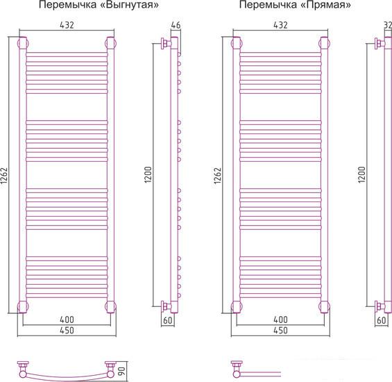 Полотенцесушитель Сунержа Богема+ 1200x400 00-0221-1240 - фото