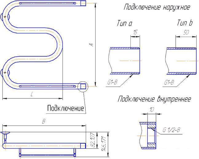 Полотенцесушитель Gloss & Reiter М.1 50x40 - фото