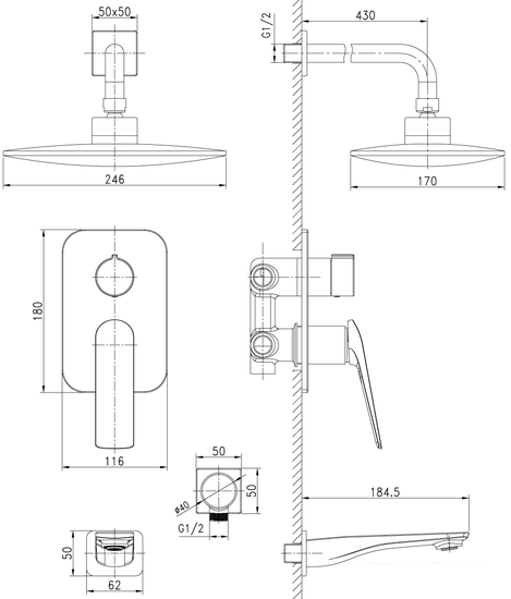 Душевая система Lemark LM5922CW - фото