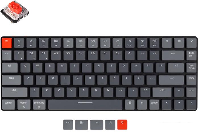 Клавиатура Keychron K3 V2 RGB K3-B1-RU (Gateron Low Profile Red) - фото