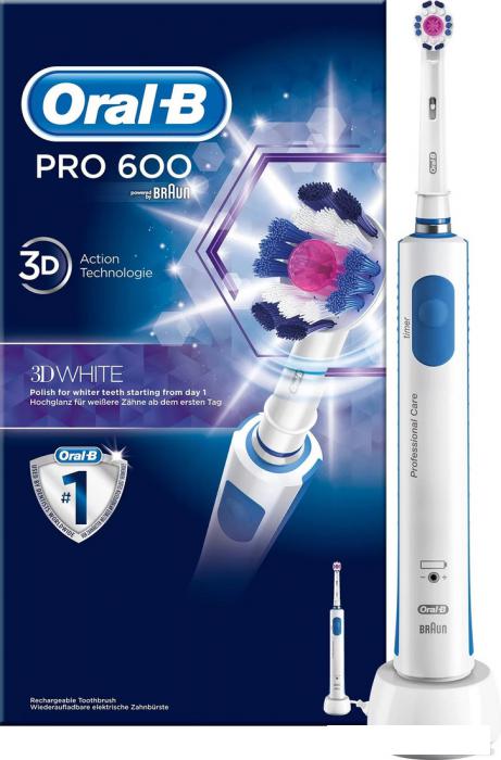 Электрическая зубная щетка Oral-B Pro 600 3D White D16.513 - фото