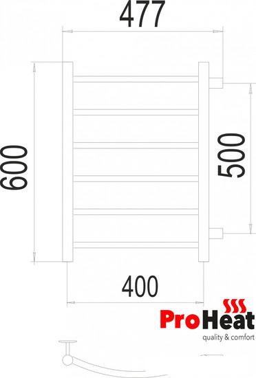 Полотенцесушитель ProHeat Classic 40x60 (боковое подключение, черный муар) - фото