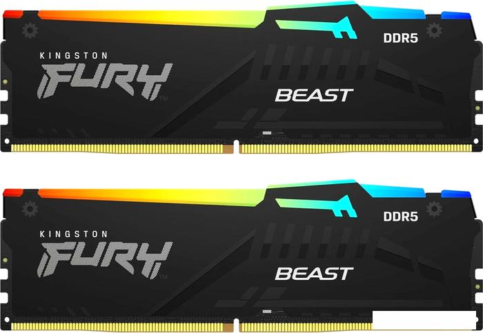 Оперативная память Kingston FURY Beast RGB 2x8ГБ DDR5 6000МГц KF560C40BBAK2-16 - фото