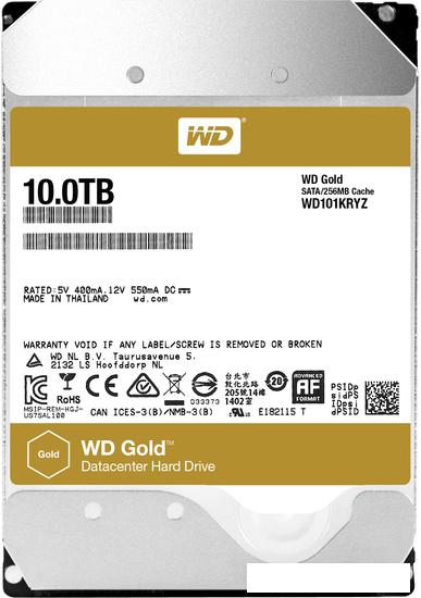 Жесткий диск WD Gold 10TB [WD101KRYZ] - фото