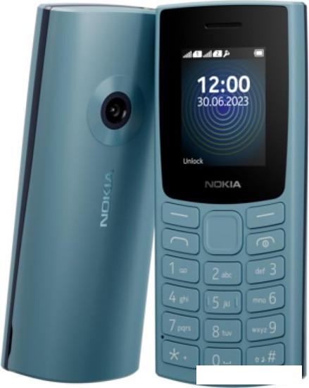 Кнопочный телефон Nokia 110 (2023) Dual SIM TA-1567 (небесно-голубой) - фото