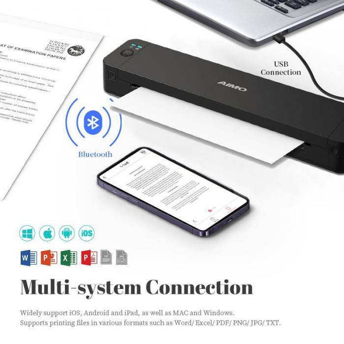 Портативный принтер Aimo P832 A4 Mobile Printer - фото