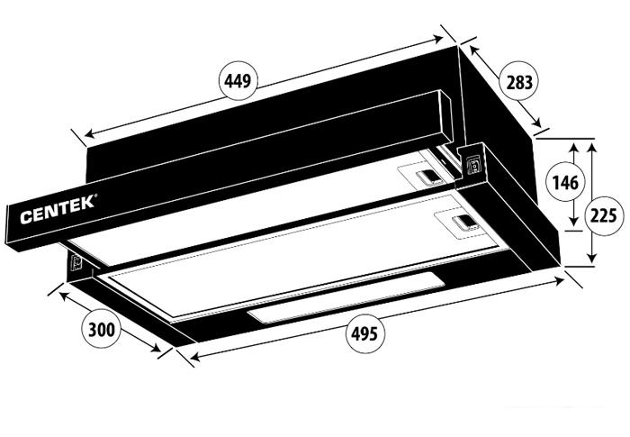 Кухонная вытяжка CENTEK CT-1840-60 (белый) - фото