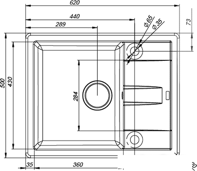 Кухонная мойка IDDIS Vane G V09S621i87 - фото