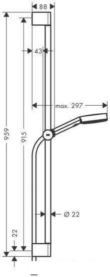 Душевой гарнитур Hansgrohe Pulsify Select 105 3jet Relaxation 24170670 (черный матовый) - фото