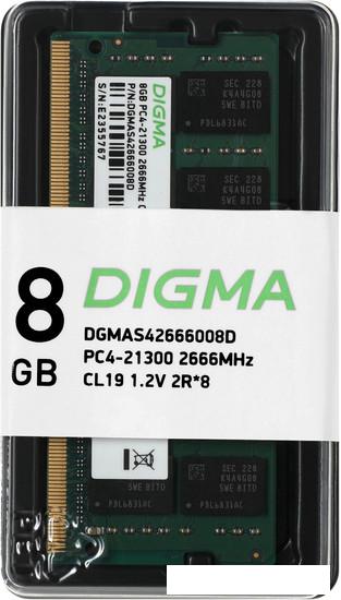 Оперативная память Digma 8ГБ DDR4 SODIMM 2666 МГц DGMAS42666008D - фото