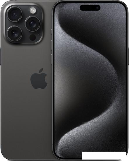 Смартфон Apple iPhone 15 Pro Max 256GB (черный титан) - фото