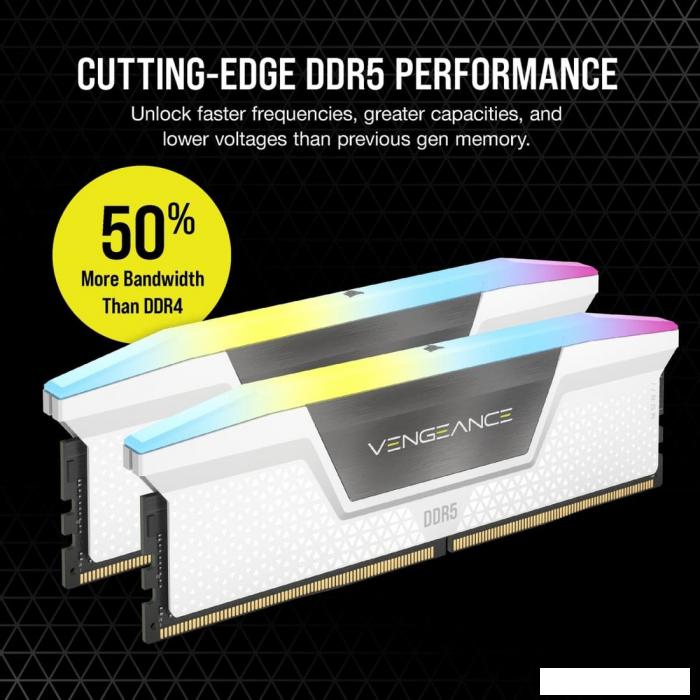 Оперативная память Corsair Vengeance RGB 2x16ГБ DDR5 6400 МГц CMH32GX5M2B6400C36W - фото