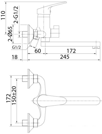 Смеситель Milardo Simp SIMSB02M02 - фото