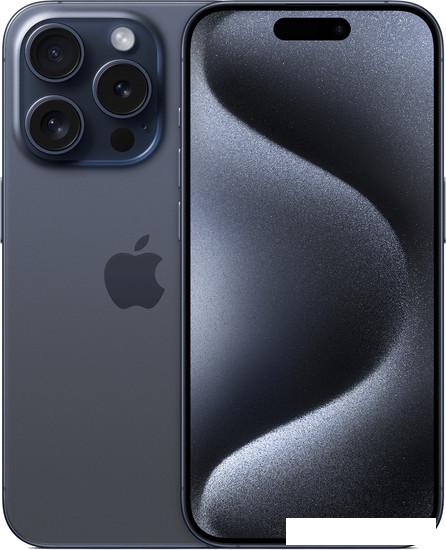 Смартфон Apple iPhone 15 Pro 256GB (синий титан) - фото