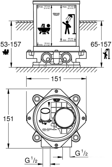 Скрытый механизм Grohe 45984001 - фото