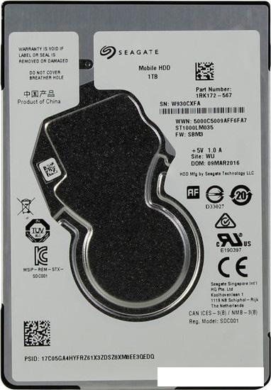 Жесткий диск Seagate Mobile HDD 1TB [ST1000LM035] - фото