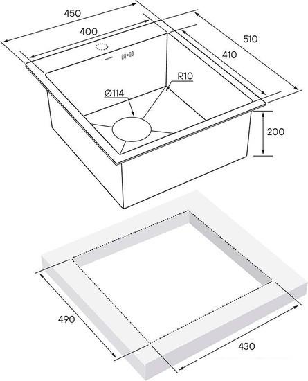 Кухонная мойка Paulmark PM214551-BS - фото