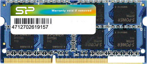 Оперативная память Silicon-Power 8GB DDR3 SO-DIMM PC3-12800 (SP008GBSTU160N02) - фото