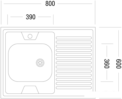 Кухонная мойка Ukinox STD800.600-5C 0R (с сифоном) - фото