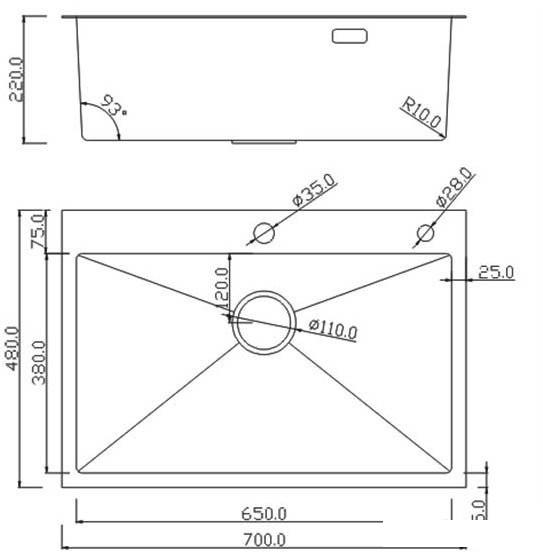 Кухонная мойка Roxen Simple 560220-70B - фото