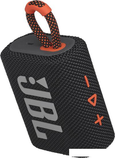 Беспроводная колонка JBL Go 3 (черный/оранжевый) - фото