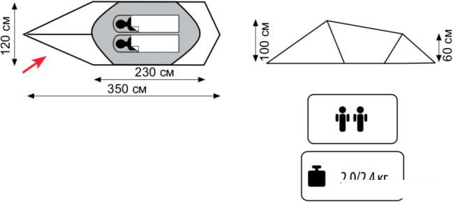 Палатка TRAMP Rock 2 v2 - фото