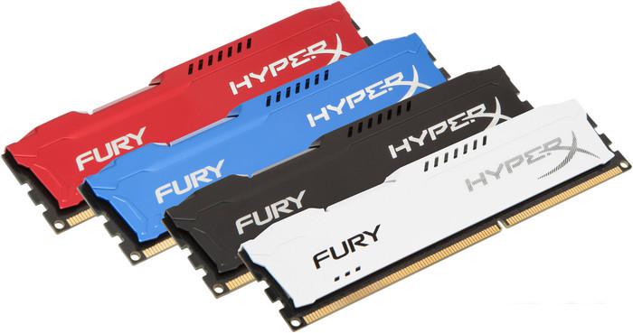 Оперативная память HyperX Fury White 2x4GB KIT DDR3 PC3-12800 HX316C10FWK2/8 - фото